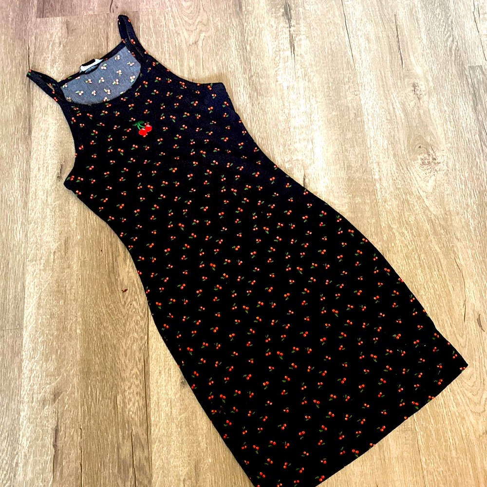 Cherry black tight dress